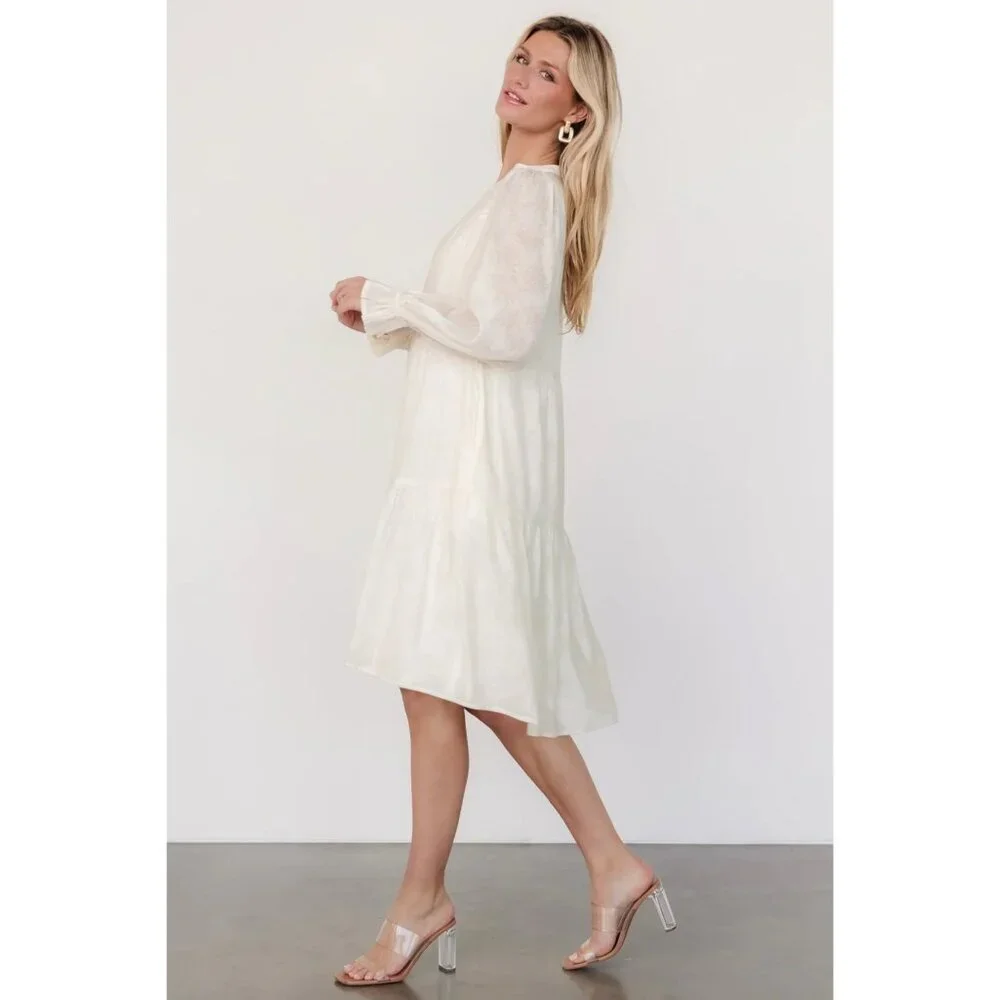 Baltic Born Brenna Button Midi Dress with Pockets in Cream Size L NWOT - Picture 3 of 12